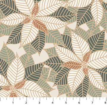 Snowfall by Pippa Shaw - Poinsettia in Cream (Qty 1 = 1/2 yd)