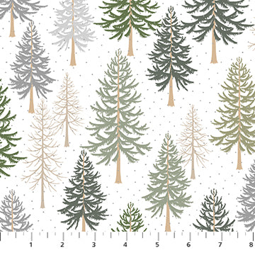 Snowfall by Pippa Shaw - Trees in White (Qty 1 = 1/2 yd)