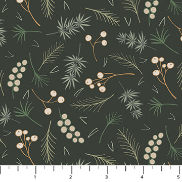 Snowfall by Pippa Shaw - Sprigs in Forest (Qty 1 = 1/2 yd)