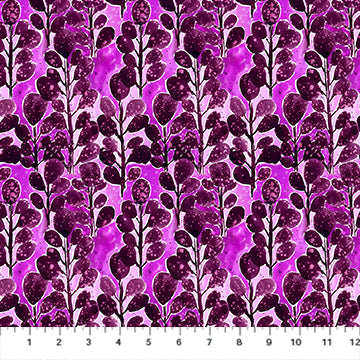 Painted Garden by Josephine Kimberling - Purple Floral (Qty 1 = 1/2 yd)