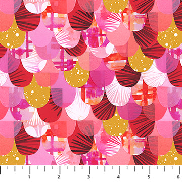 Painted Garden by Josephine Kimberling - Clamshells in Multi (Qty 1 = 1/2 yd)