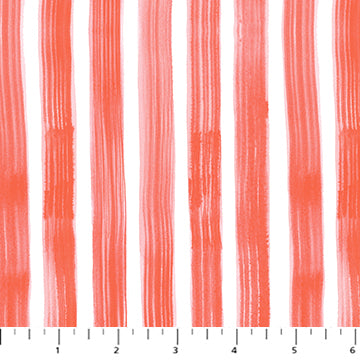 Painted Garden by Josephine Kimberling - Stripe in Coral (Qty 1 = 1/2 yd)