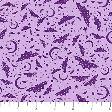 Mr. Bones Sews by Kimberlee Peers-Moore - Bats in Lilac (Qty 1 = 1/2 yd)
