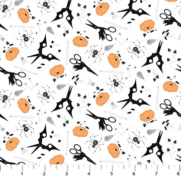 Mr. Bones Sews by Kimberlee Peers-Moore - Notions White (Qty 1 = 1/2 yd)
