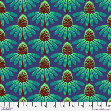 Love Always, AM (Cotton Lawn) by Anna Maria Horner - Echinacea in Sea 54/55" Wide (Qty 1 = 1/2 yd)