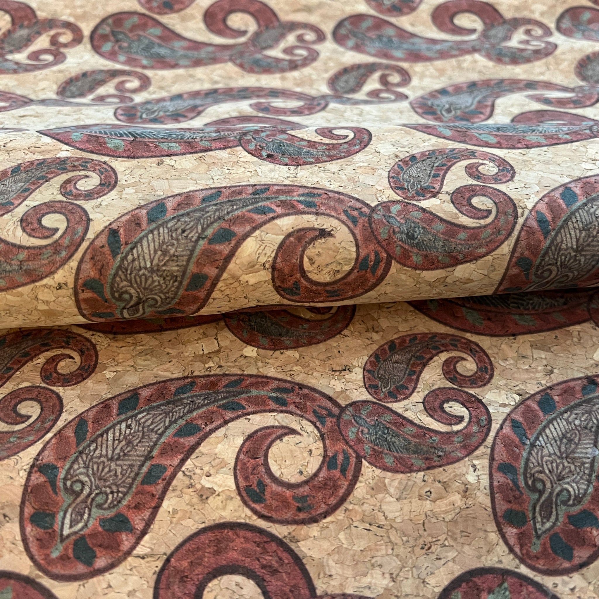 Cork Fabric - Large Paisley