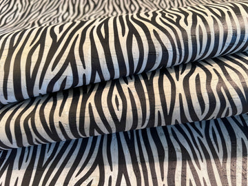 Cork Fabric - Zebra on White