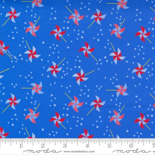 Holiday Americana by Stacy Iest Hsu - Patriotic Pinwheel in Blue (Qty 1 = 1/2 yd)