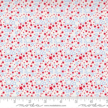 Holiday Americana by Stacy Iest Hsu - Stars and Stars in White (Qty 1 = 1/2 yd)