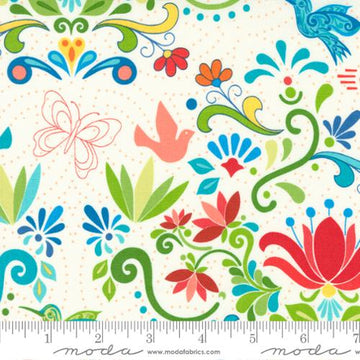 Land Enchantment by Sariditty - Talavera Florals in Marshmallow Multi