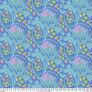 Kaffe X Morris & Co. - Artichoke in Blue (Qty 1 = 1/2 yd)