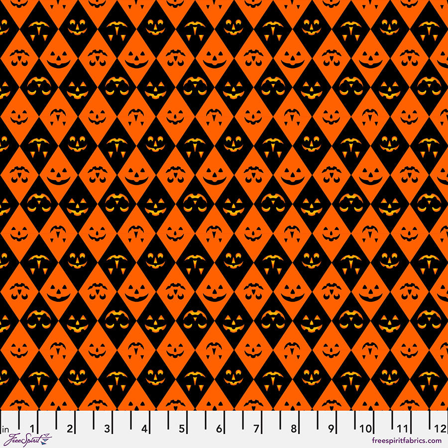 Costumes & Cobwebs by Rachel Hauer - Jack of Diamonds in Orange (Qty 1 = 1/2 yd)