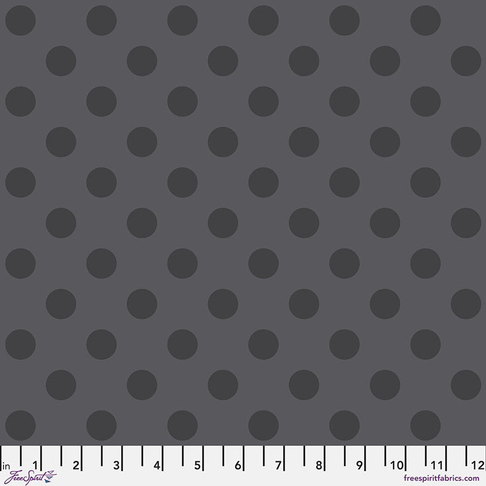 True Colors Graywork by Tula Pink - Pom Pom in Carbon (Qty 1 = 1/2 yd)