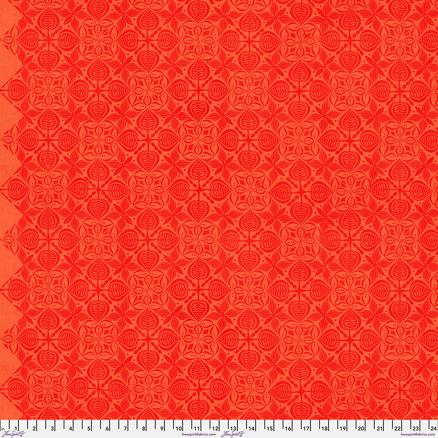 Grace by Valori Wells - Curious in Tangerine (Qty 1 = 1/2 yd)