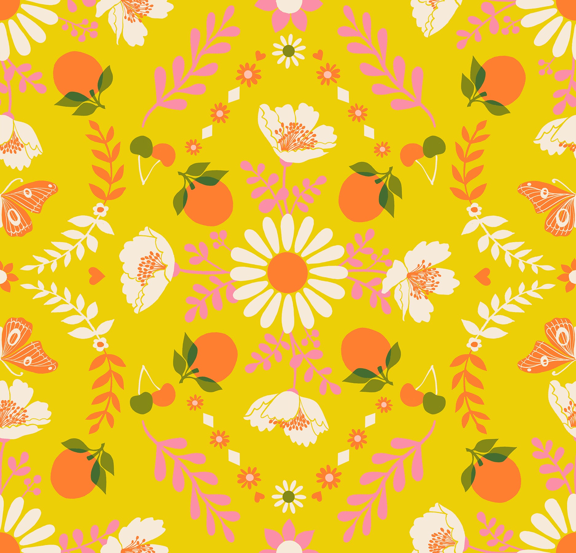 Juicy by Melody Miller - Poppy Garden in Golden Hour (Qty 1 = 1/2 yd)