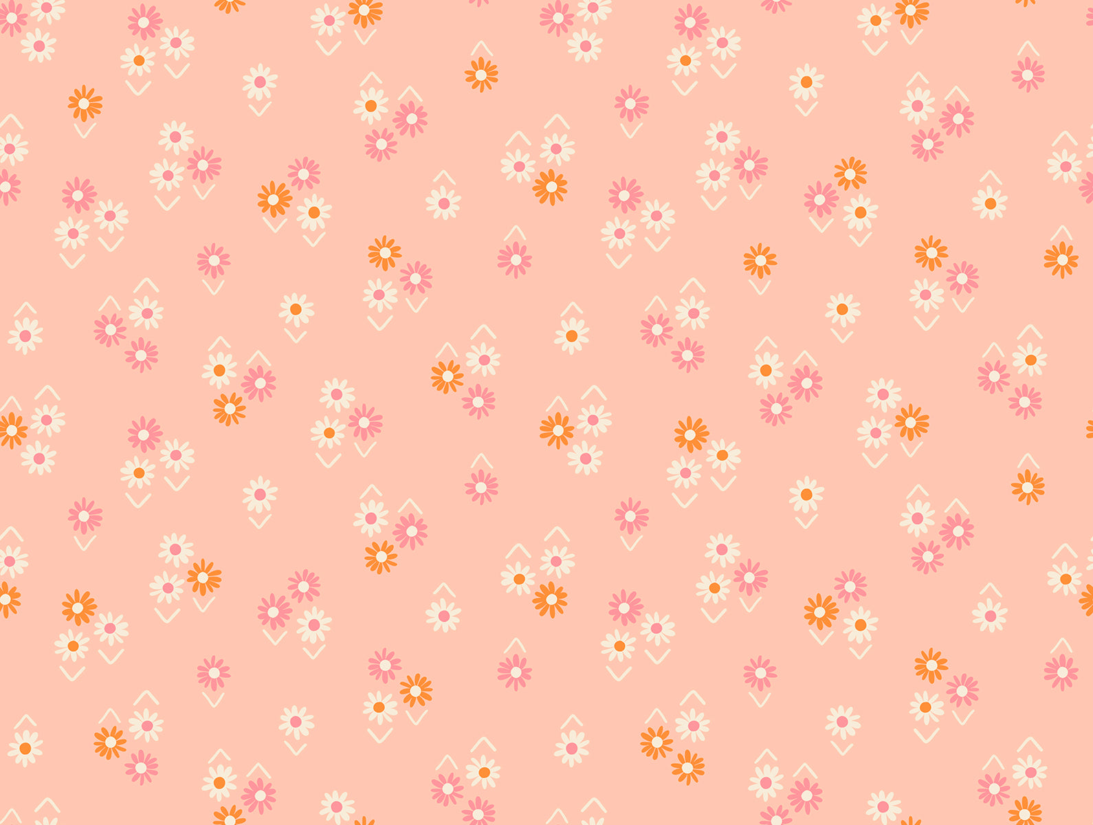 Juicy by Melody Miller - Baby Flowers in Peach (Qty 1 = 1/2 yd)