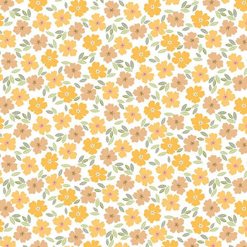 The Bee's Knees by Dear Stella -  Posies in White (Qty 1 = 1/2 yd)