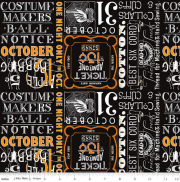 Costume Maker's Act II by J. Wecker Frisch - Ticket Text in Black (Qty 1 = 1/2 yd)