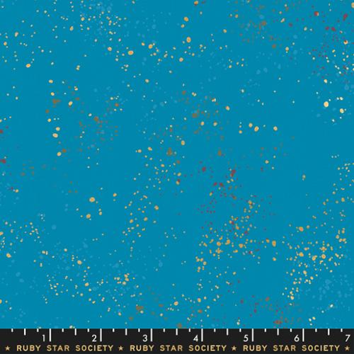 Speckled by Rashida Coleman Hale - Metallic Bright Blue (Qty 1 = 1/2 yd)