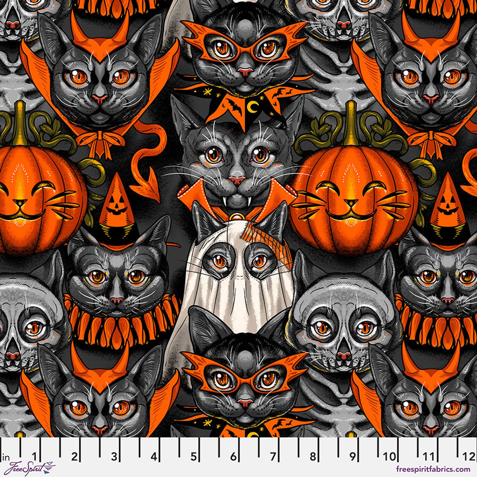 Costumes & Cobwebs by Rachel Hauer - Costume Party in Black (Qty 1 = 1/2 yd)