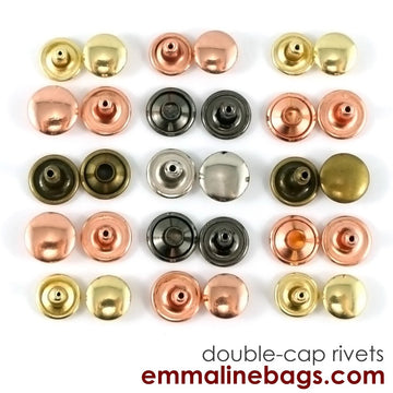 Double Cap Rivets - Large (9mm x 10mm) 50 Pack