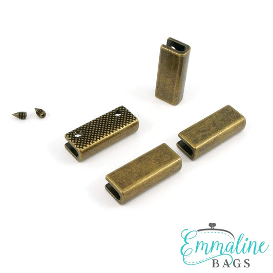 Rectangular Strap End Caps 1" Wide - Pack of 4