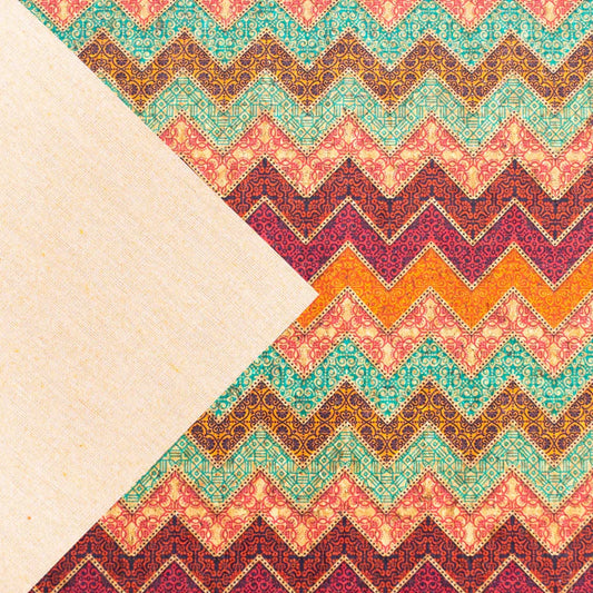 Cork Fabric - Colorful Chevron