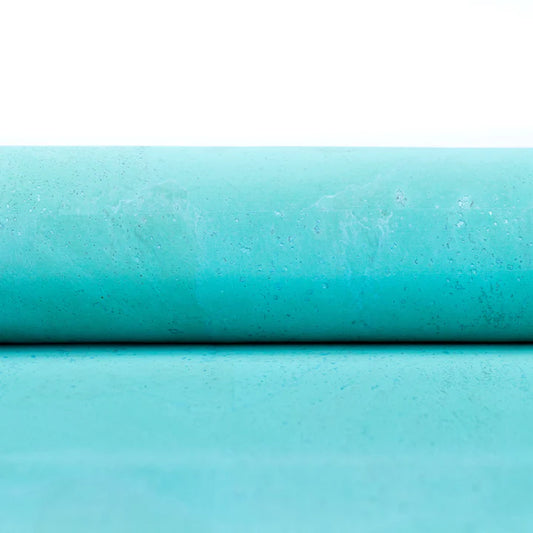 Cork Fabric - Light Turquoise Solid