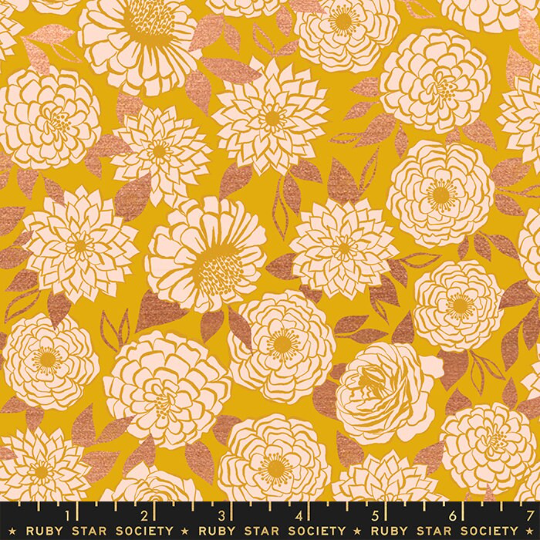 Stay Gold by Melody Miller - Metallic Goldenrod (Qty 1 = 1/2 yd)