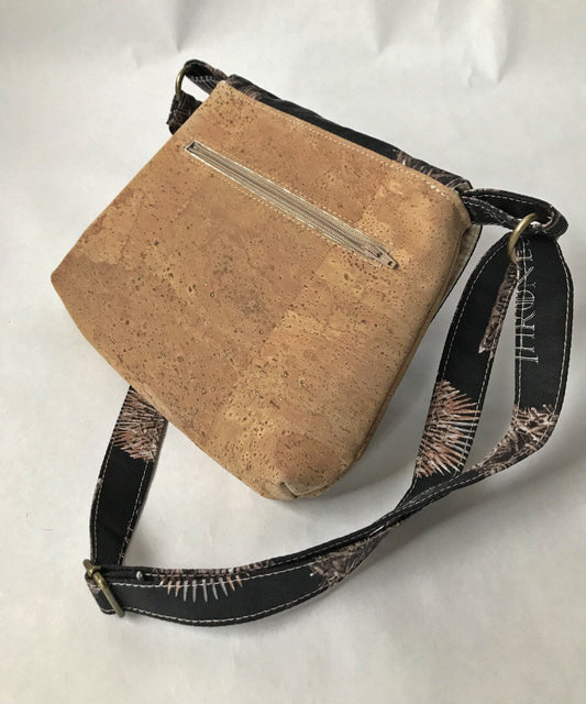 Cork/Cotton Crossbody - Natural Cork with Game of Thrones Themed Cotton Fabric