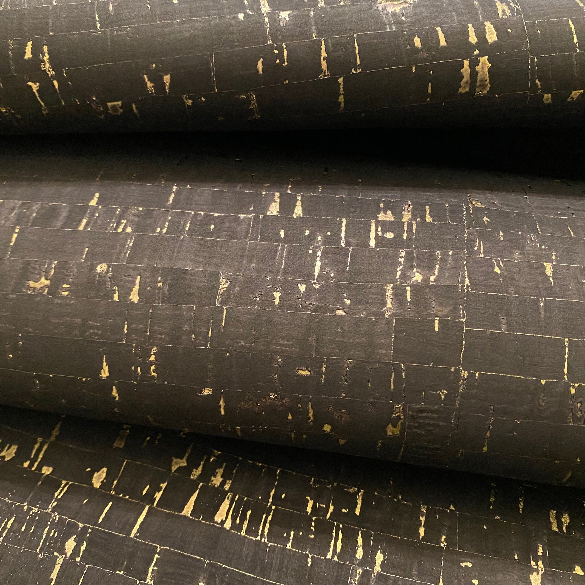 Cork Fabric - Black with Gold Fleck