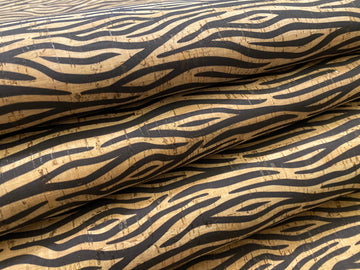 Cork Fabric - Zebra Print on Natural