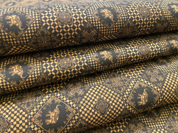 Cork Fabric - Tiled Elephant
