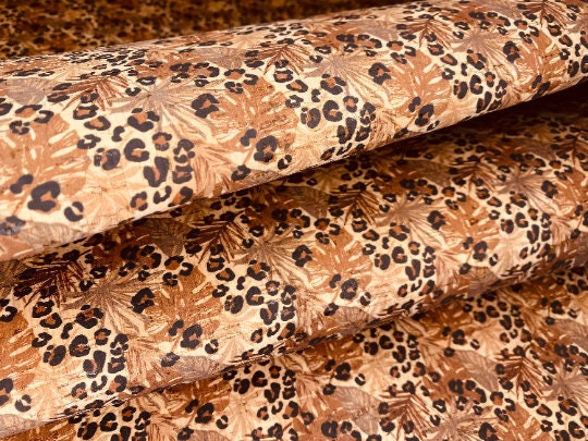 Cork Fabric - Fern Animal Print