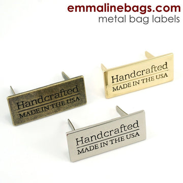 Metal Bag Label - "Handcrafted/Made in the USA"