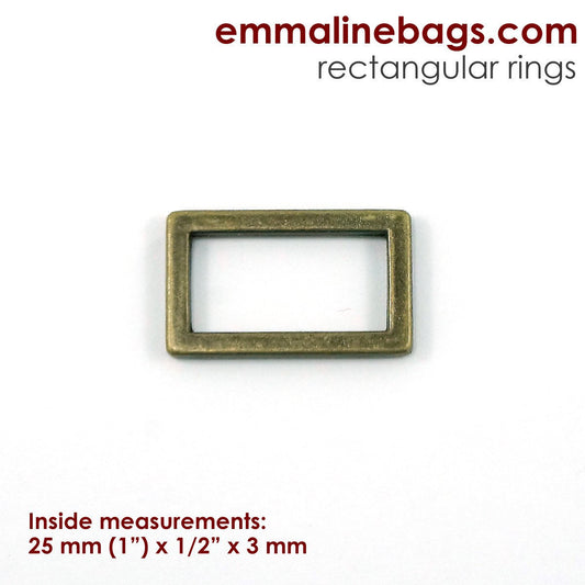 1" Flat Rectangular Rings (25mm) - 4 Pack