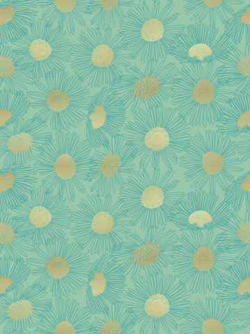 Reverie by Melody Miller - Daisy Sketch in Moss (Qty 1 = 1/2 yd)