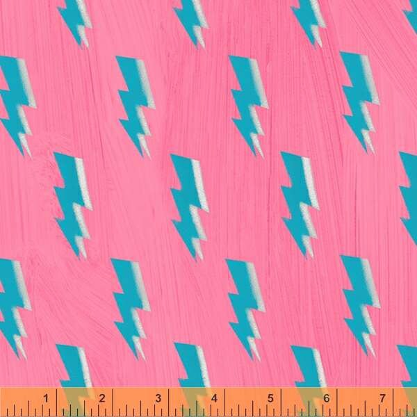 Happy by Carrie Bloomston - Kapow! Hot Pink (Qty 1 = 1/2 yd)