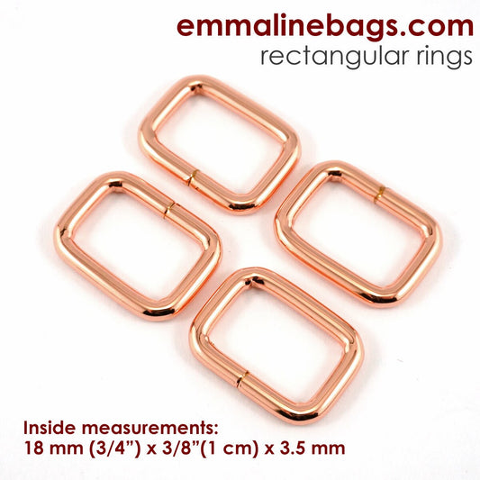 3/4" Rectangular Rings (18mm) - 4 Pack
