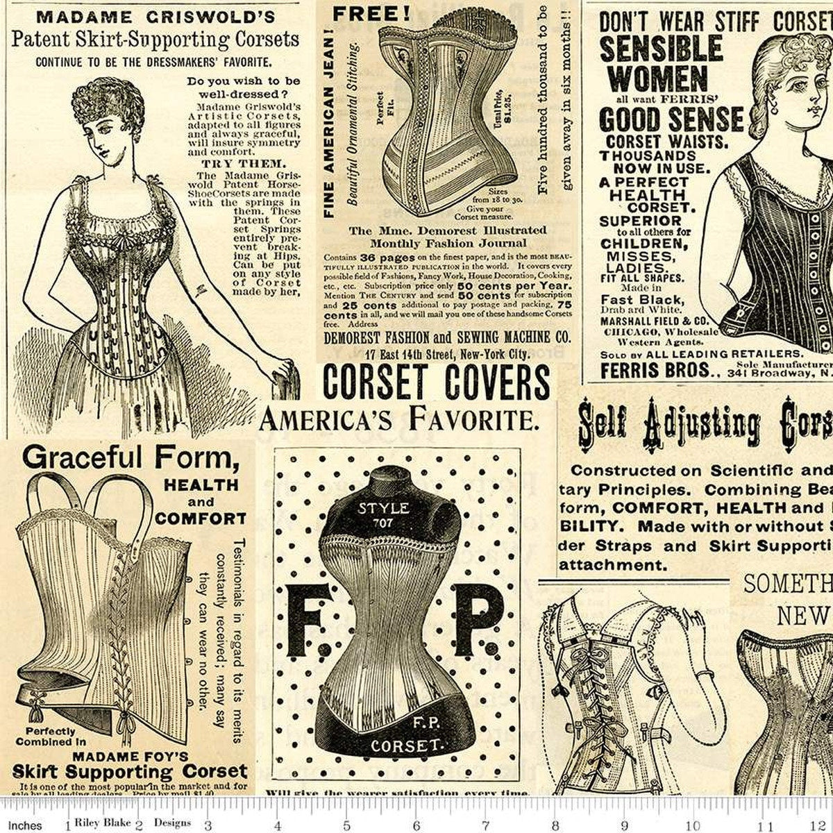 Sew Journal by J. Wecker Frisch - Vintage Corset Ads in Parchment