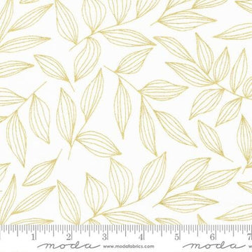 Gilded by Alli K Design - Leaves Blenders in White Metallic (Qty 1 = 1/2 yd)