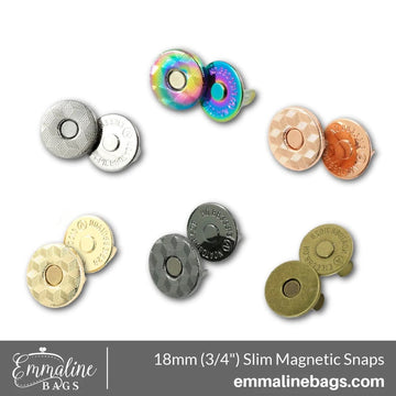 3/4" Magnetic Snap Closures Slim: (18mm) - Pack of 2