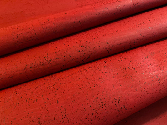 Cork Fabric - Velvet Red Solid