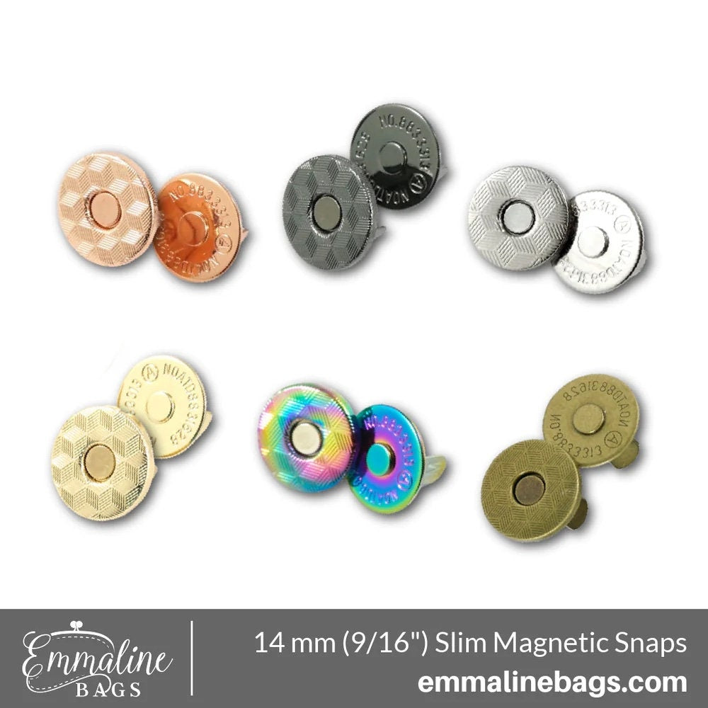 9/16" Magnetic Snap Closures (14mm) Slim - Pack of 2